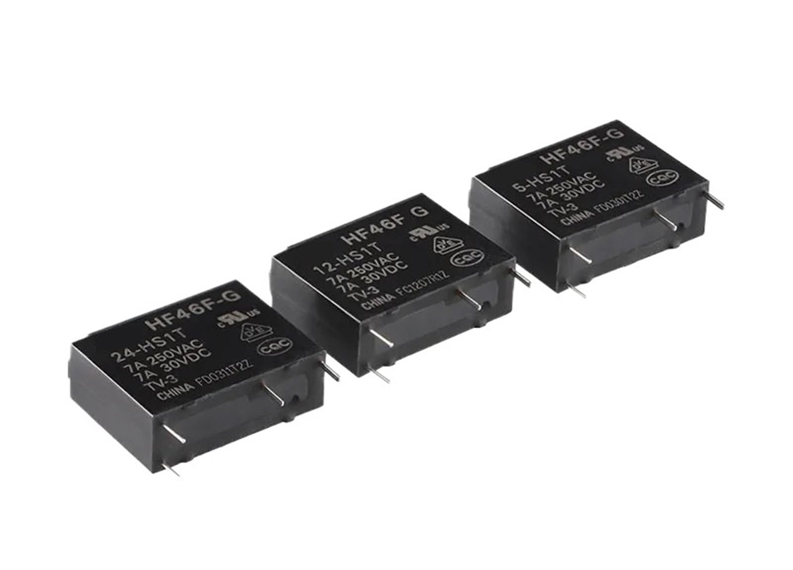 Relais HF46F-G 12V 5V 24V lot de 2 pièces à 4 broches pour circuit imprimé