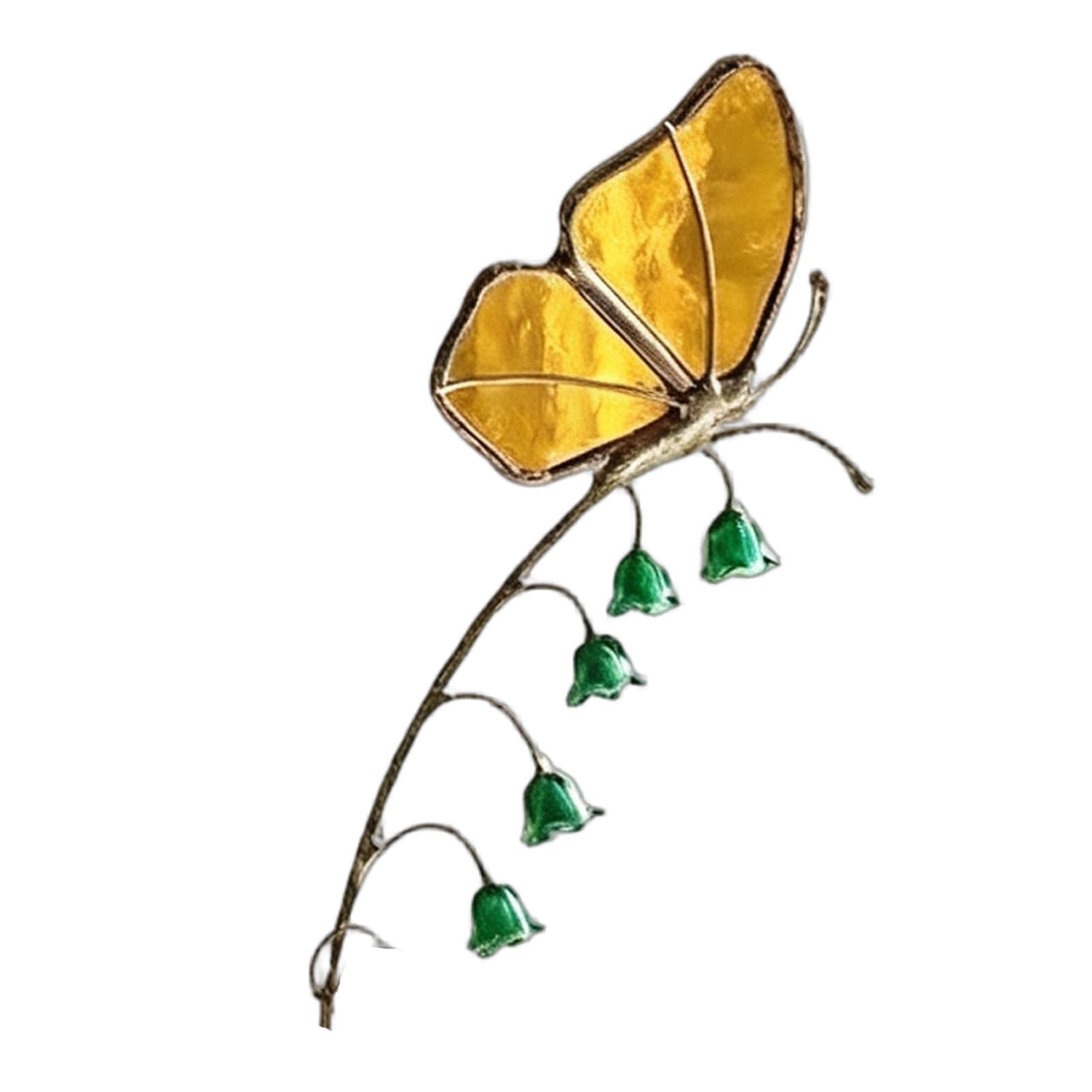 ZhzeYun Metal Garden Stake Yard Art, Decorative Dragonfly Butterfly Ladybug Bee Snail Ornament, 20cm Weatherproof Lawn Pathway Patio Decor for Mum Butterfly
