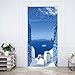 Produktbild murimage Türtapete Santorini 86 x 200 cm inklusive Kleister Meer Tor Weiß Blau Türkis Treppen Griechenland Mittelmeer Fototapete