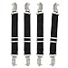 BetyBedy 4Pcs Adjustable Bed Sheet Fasteners Suspenders, Elastic Sheet Band Straps Clips, Cover Grippers Suspenders Holder for Mattress Pad Cover, Sofa Cushion (Black)
