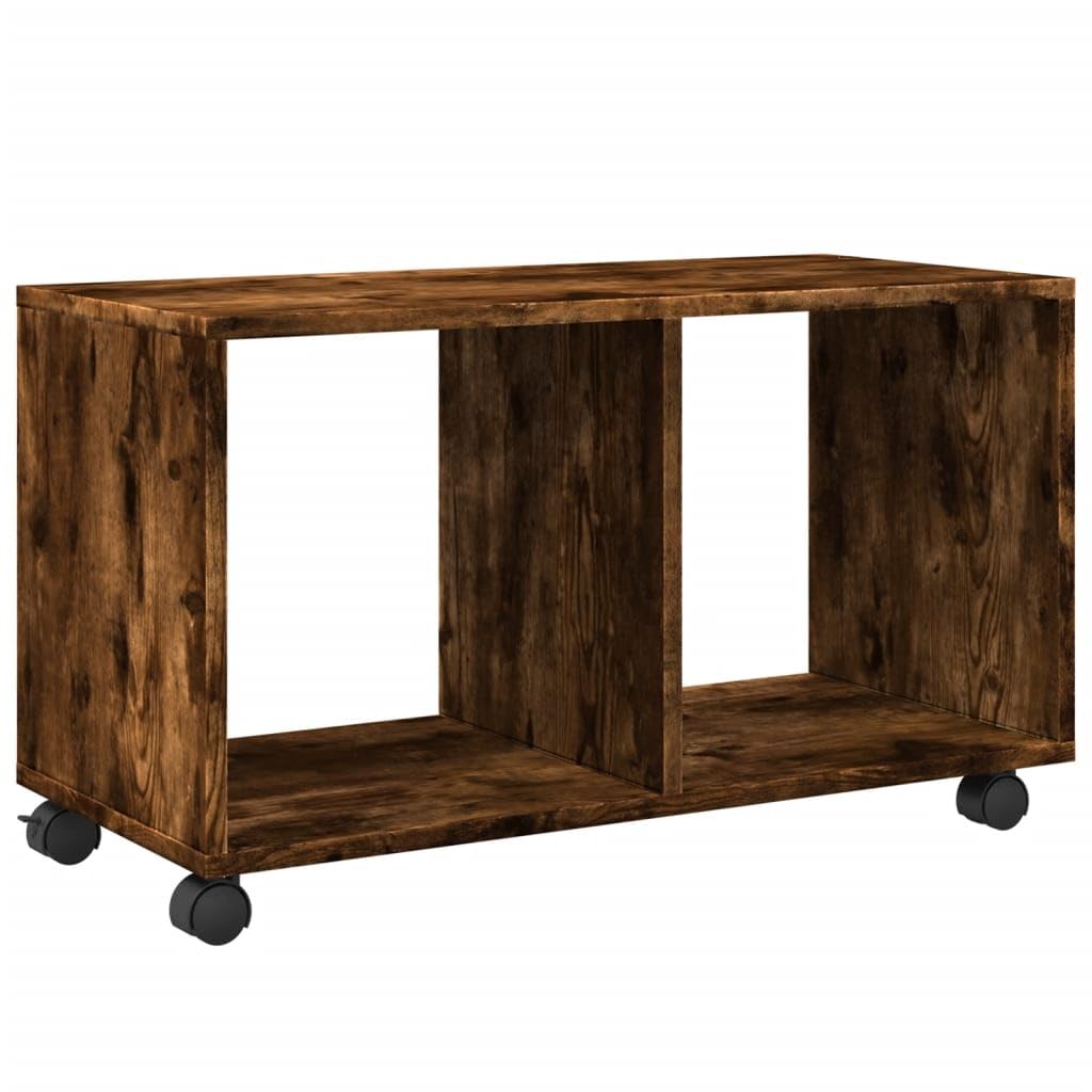 vidaXL Szafka na kółkach, przydymiony dąb, 72x33x42,5 cm, szafka pod biurko, kontenerek biurowy, stolik nocny, kontenerek, mobilna szafka na kółkach
