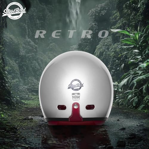 Image of Steelbird SBH-67 Retro 5.0 DOT and ISI Certified Open Face Helmet for Men and Women