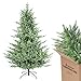 Produktbild SALCAR 210 cm Künstlicher Weihnachtsbaum, 90% PE Spritzguss Premium Tannenbaum, naturgetreuer Christbaum inklusive Handschuhen und Metallständer (Ø 142 cm)
