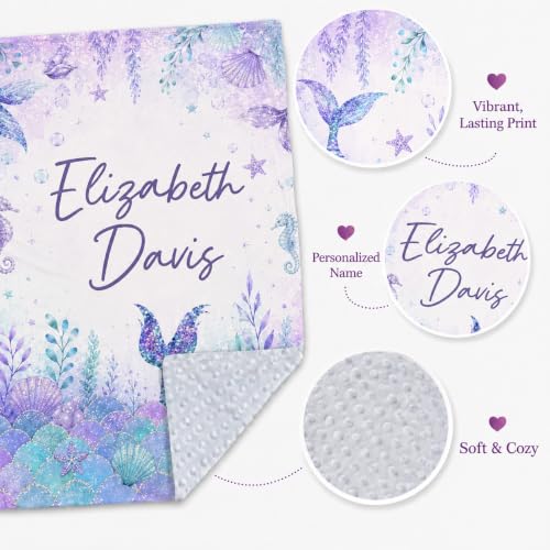 Image of Personalized Baby Blanket for Girls, Custom Nursery Blanket with Name, 30 x 40 Inch Soft Minky Blanket for Baby Toddlers, Newborn Print 15