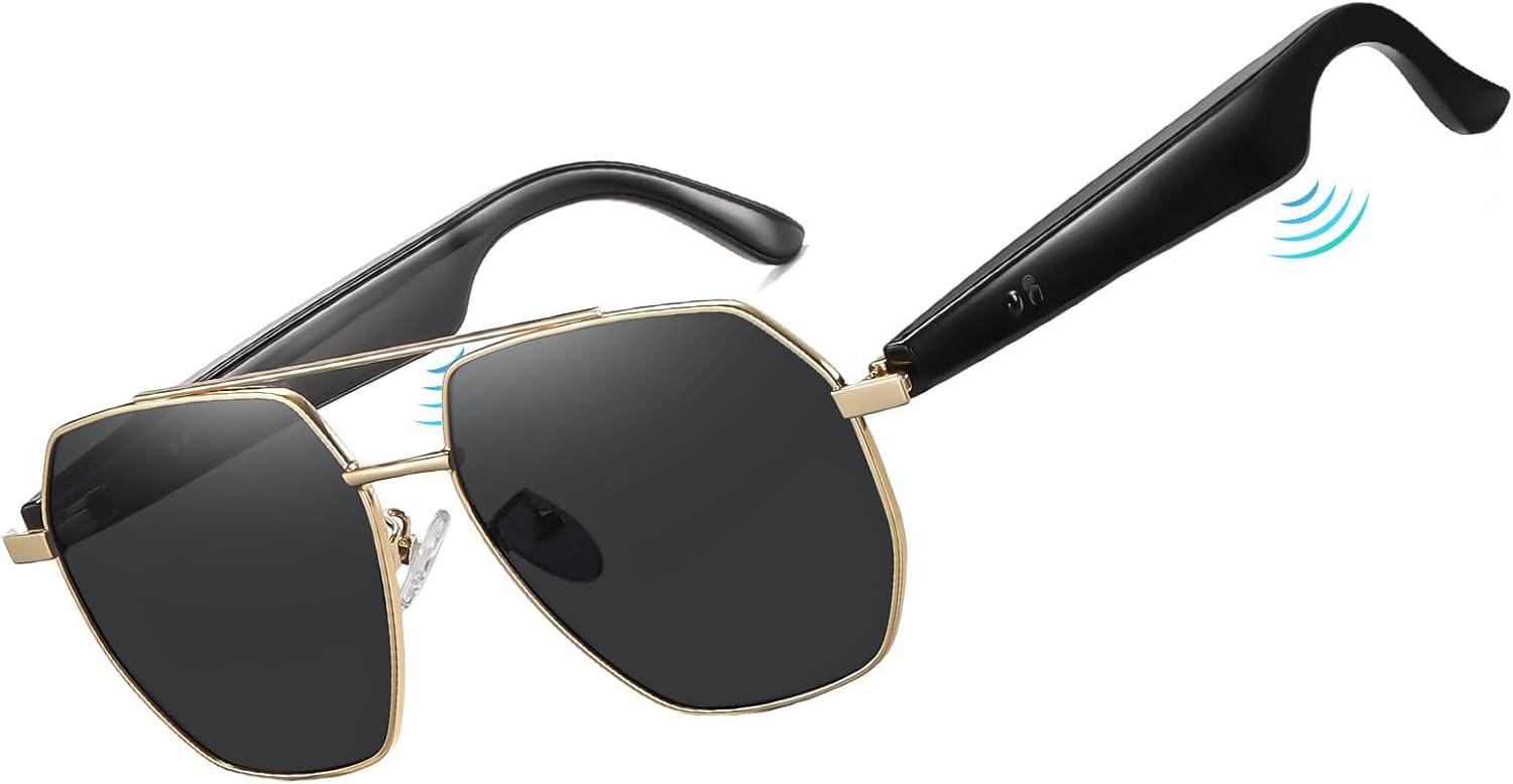 DUCO AI Translation Smart Glasses for Men Women with 160 Languages Bluetooth Polarized Sunglasses MS004