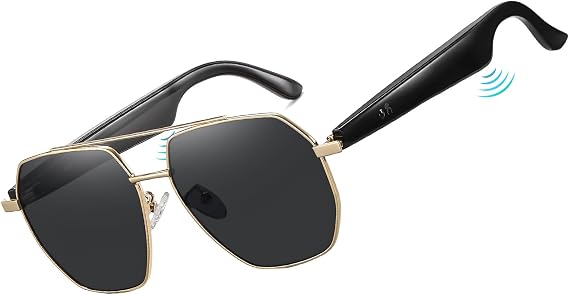 DUCO AI Translation Smart Glasses for Men Women with 160 Languages Bluetooth Polarized Sunglasses MS004