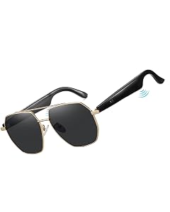 DUCO AI Translation Smart Glasses for Men Women with 160 Languages Bluetooth Polarized Sunglasses MS004