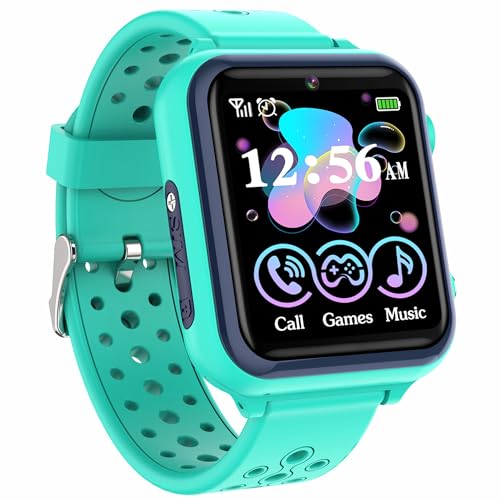 Smooce Reloj inteligente para niños y niñas, reloj inteligente con llamadas, juegos de rompecabezas SOS, cámara de música, grabadora de alarma de video, para niños de 3 a 12 años