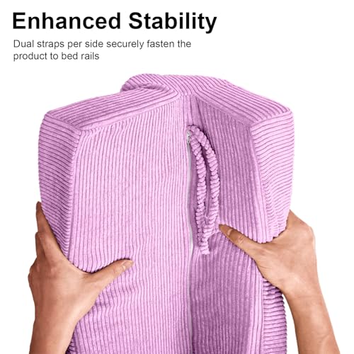 Image of AEOCOO Bed Bumpers for Toddlers, Size 3 Ft, Toddler Bed Rail Bumper Protector for Loft Beds & Bunk Beds, Bed Rail Height Extender Bed Guardrail, Anti-Bump | Fall Prevention, Purple