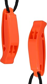 JOYVOX 2 Pcs Emergency Whistles with Reflective Safety Lanyard for Hiking - Loud Survival Whistle Set