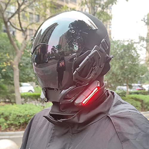 kyeday punk gothic cyber mask for mentechwear mask halloween cosplay costume accessory with led light