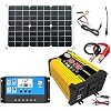 Solar System, Portable Solar Panel Kit, 4000W Inverter with 2 USB Ports, 30A Solar Charge Controller, LED Screen Display, Fast Charging for Supply