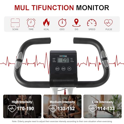 Image of BARWING Foldable Exercise Bike with Magnetic Resistance for Home | 3 IN 1 Stationary Bike with 16 Resistance Levels and 330 lb Capacity for Low-Impact Home Cardio Workouts