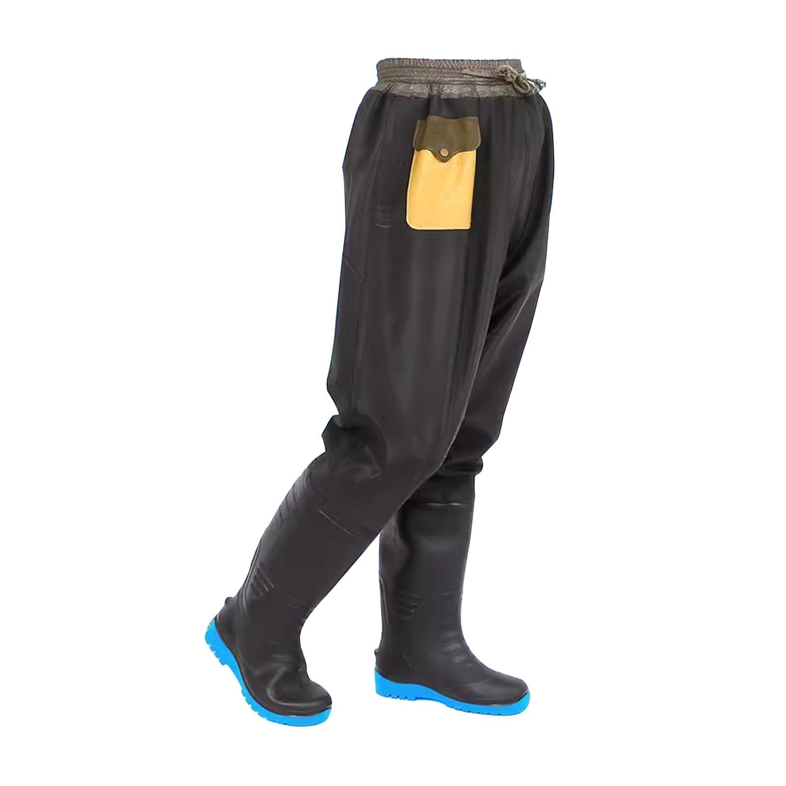 JCWGLY Hip Waders Warm Hip Waders Pants With Boots For Men, Lightweight Fishing Wading Boots With Pockets, Fits The Foot (Color : Black, Size : 7 UK)