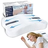 SAHEYER Anti Schnarch Kissen für Seitenschläfer, Schnarchhilfe mit Memory Foam, Orthopädisches Seitenschläferkissen, Lösung und Mittel gegen Schnarchen, Anti Snoring Pillow Geräte, Grau
