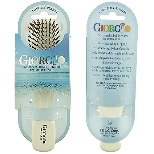 Giorgio Gio1-2Ivy Ivory Set Of 2 Gentle Touch Detangler Hair Brush For Men Women And Kids. Soft Bristles For Sensitive Scalp. Wet And Dry For All Hair Types. Scalp Massager Brush Stimulate Hair Growth #TOP4