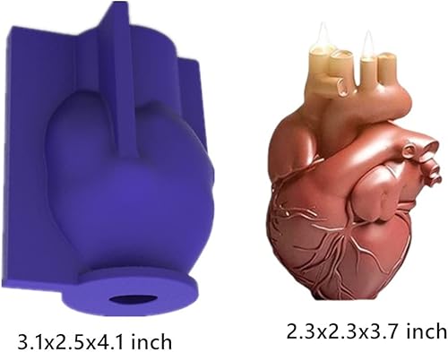 Miniatura 2 de Molde de órgano con forma de corazón para velas, jabón, chocolate, resina, gomitas, azúcar, dulces, cupcakes – molde de cocina para hornear y decorar
