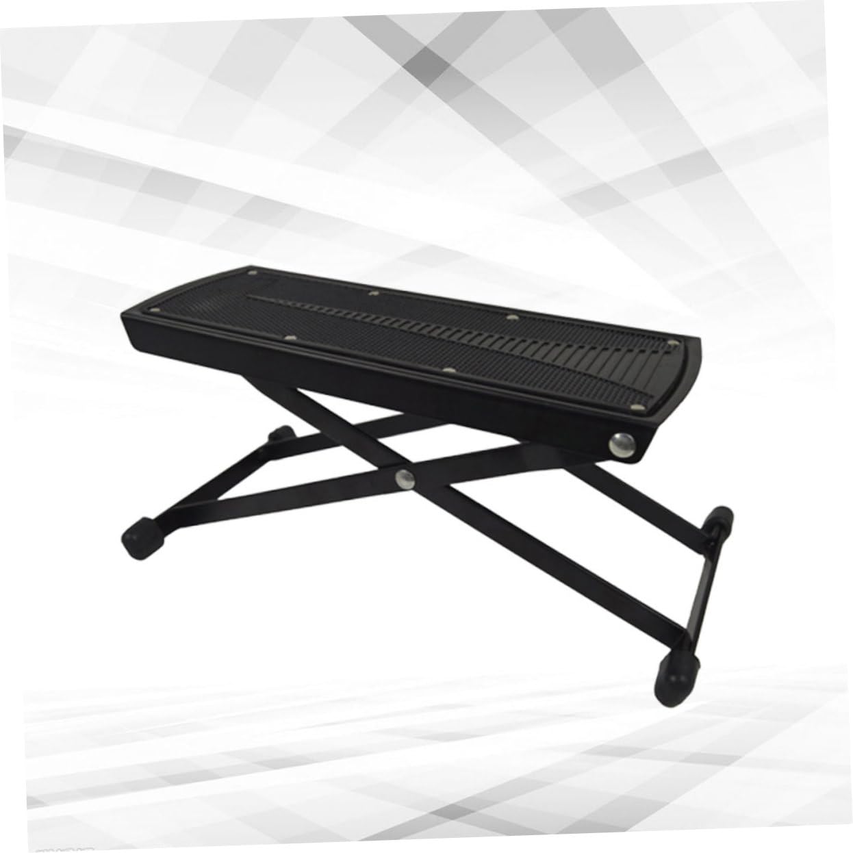 BESTonZON Guitar Footstool Pedal Thickened 6-Position Height Metal Frame Non-Slip End Caps Easy to Assemble