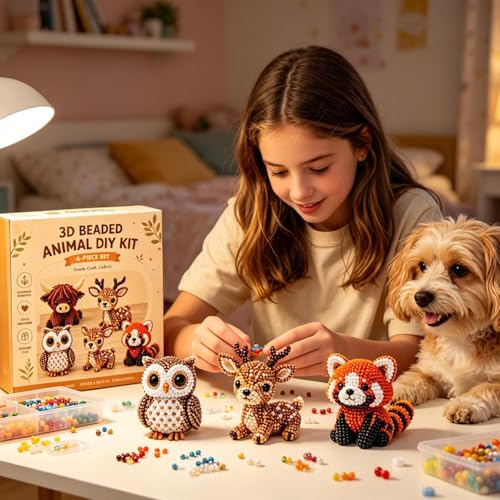Kit de animales de cuentas 3D para aprender manualidades fácilmente 2