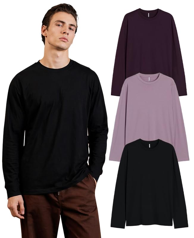 Image of Sleepynuts Regular fit Cotton Full Sleeve Plain T-Shirt for Men (Pack of 1,2,3 Size Small to 3XL)