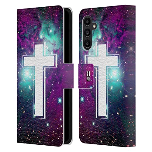 Étui Portefeuille en Cuir Samsung Galaxy A13 5G Head Case Designs Croix Nébuleuse