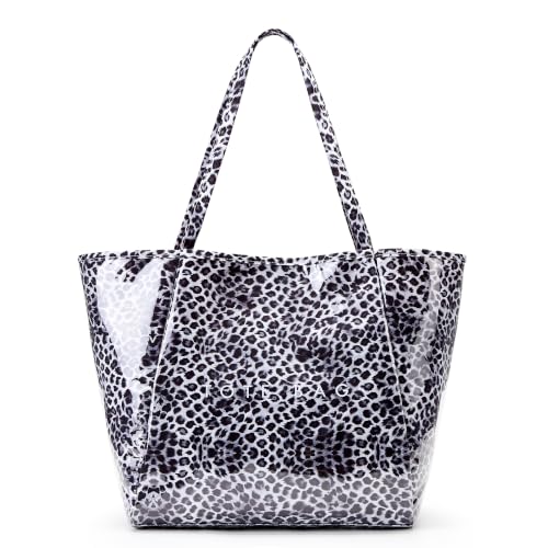 Image of KALIDI PVC Tote Bag Women Large Kraft Paper Travel Beach Bag Jelly Purses