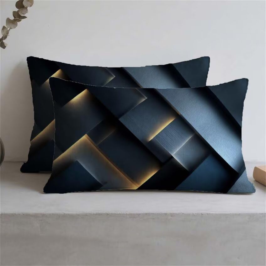 Housse de coussin en lin imperméable 80x100cm avec impression double face moderne - 3
