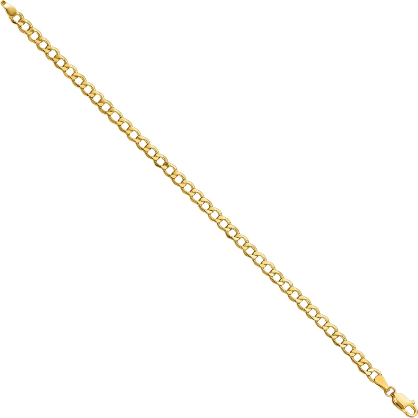 IceCarats 14K Solid Yellow Gold Miami Cuban 3.1mm Curb Chain Cuban Link Bracelet Polished