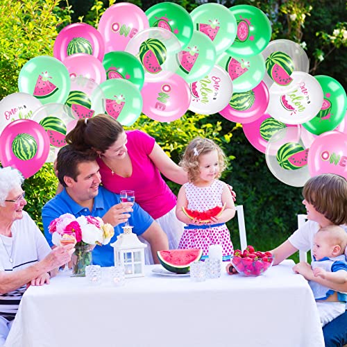 Zomiboo 36 Pcs Watermelon Party Balloons One Melon Birthday Party Watermelon Theme Decoration Summer Watermelon Theme Balloon Set 1st Birthday Decor for Party Supplies, 12 Inches - image 6