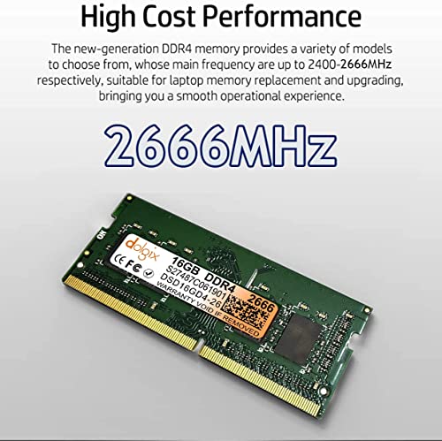 Image of Dolgix 16GB DDR4 2666MHz Laptop /Notebook RAM (Memory) SO-DIMM |1Rx8 Single Rank | CL-19 | PC4-21333 | 3 Year Warranty (Made in India)