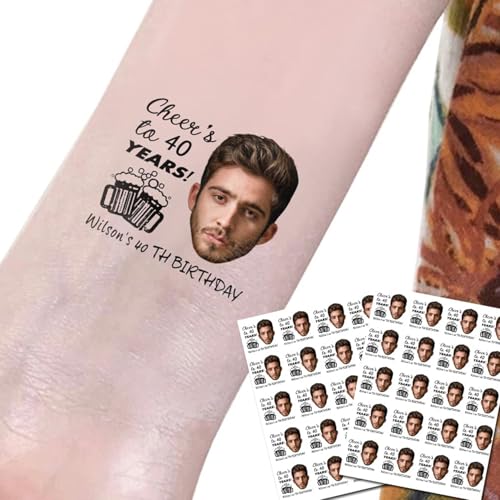 20pcs Personalized Birthday Wedding Bachelor Party Temporary Stickers Tattoo, Custom