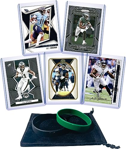 A. J. Brown (5) Assorted Football Cards Gift Pack - Tennessee Titans, Philadelphia Eagles