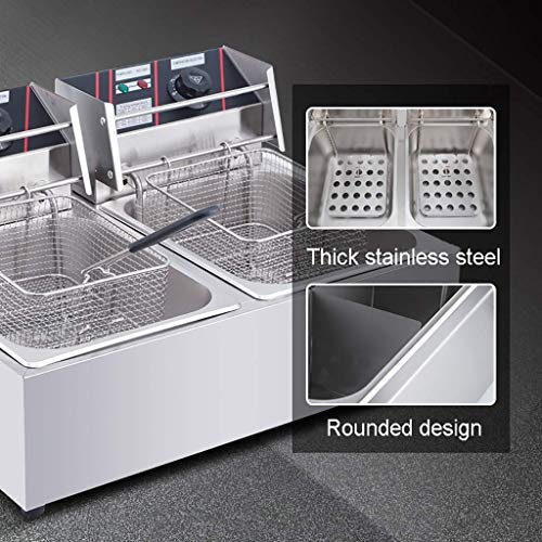 LXDDP Fritteuse 10L Kommerzielle elektrische Fritteuse mit Edelstahlkorb und oberer Abdeckung Intelligente… – Bild 3