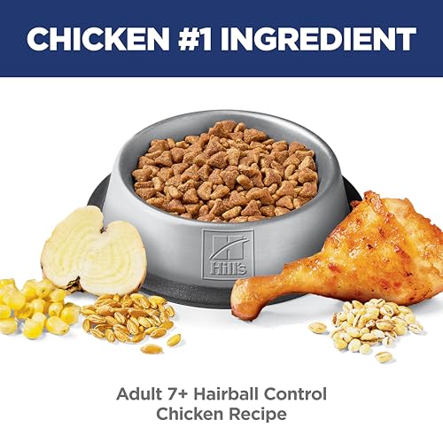 Hill's Science Diet Hairball Control, Senior Adult 7+, Hairball Control Support, Dry Cat Food, Chicken Recipe, 15.5 lb Bag - Image 6