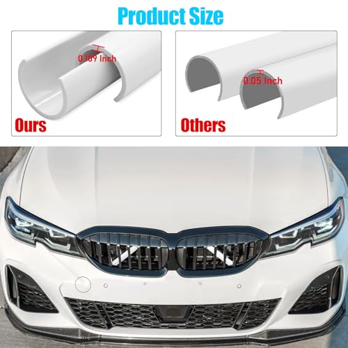 Image of Jaronx Compatible with BMW V Brace Cover for 3 Series G20 Sedan /G21 Touring 2019-2024 330i 330e M340i,Grille Insert Trims V Bar Brace Wrap Covers Compatible with BMW Front Grill Insert Stripes(White)