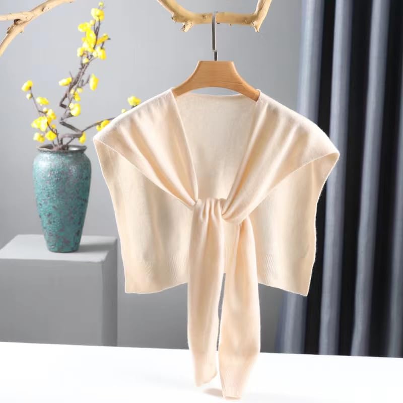 Image of WaJuemy Sweater Shawl Wraps for Women Sweater Knitted Knotted Shawls Travel Casual Scarf Cape Shoulder Tops Fashion Wrap