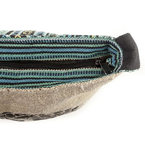 Tree of Life Canvas Crossbody Sling Purse with Tranquil Boho Stripes, Made with Hemp and Cotton, Great For Festivals, Beach, Everyday Wear & More One Size4