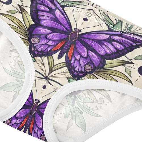 Cotton Toddler Underwear Floral Purple Butterfly Wings Panties Little Girl Durable Briefs Girls Undies 2t4