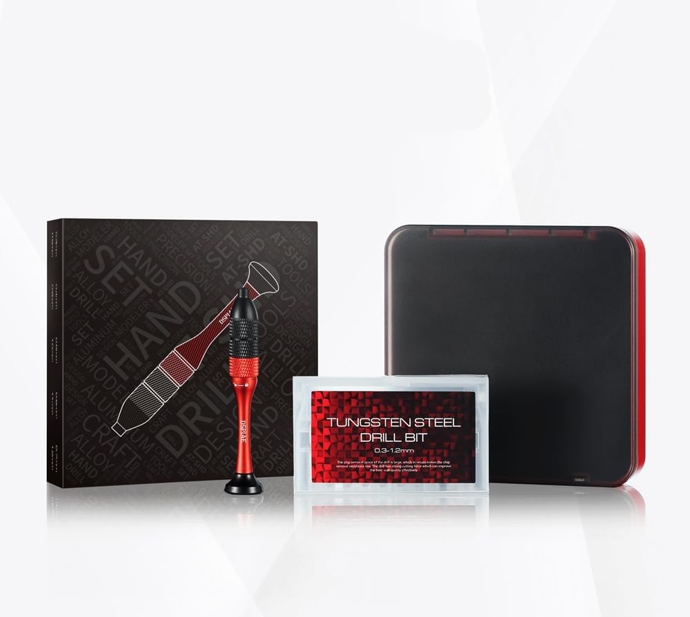 Foret manuel en alliage d'aluminium avec micro foret tungstène 0,3mm-1,2mm pour travaux manuels
