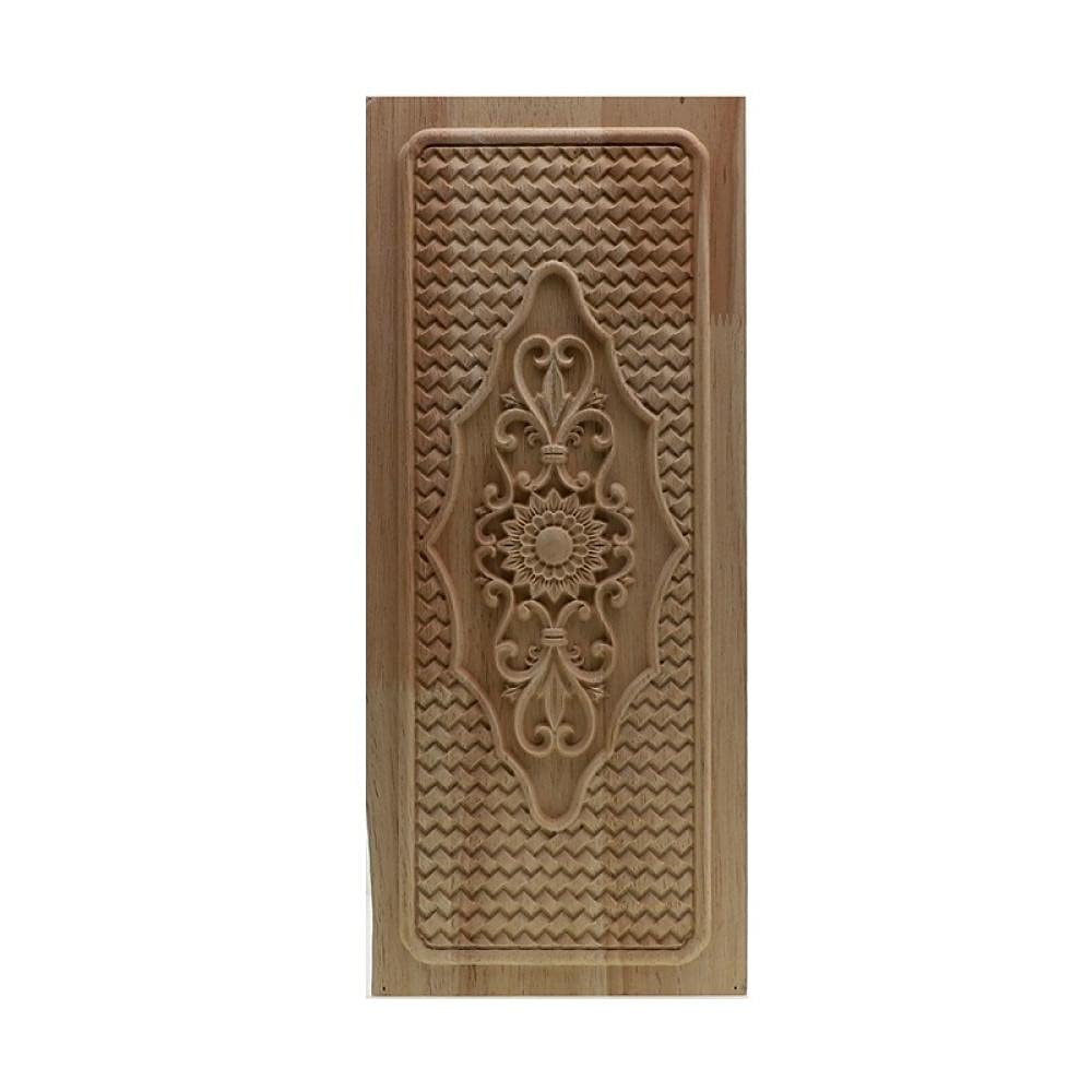 Sculpture en bois applique fleur de 50 cm moulure artisanale chic pour grand meuble