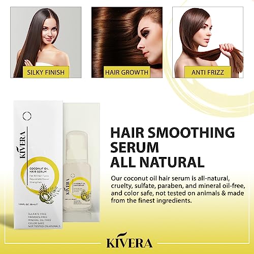 Coconut Oil Hair Serum - Hair Growth Serum For Rejuvenate & Strengthen Hair - Anti Frizz Hair Serum For Damaged Hair - Hair Oil Serum For Men & Women, 1 Pack #TOP6