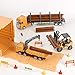 iPlay, iLearn Construction Truck Toy Set, Cargo Transport Vehicles Site Playset, Gantry Crane, Trailer, Logging, Pickup Tow Trucks, Forklift, Birthday Gift for 3 4 5 Year Olds Boys Kid Toddler Child