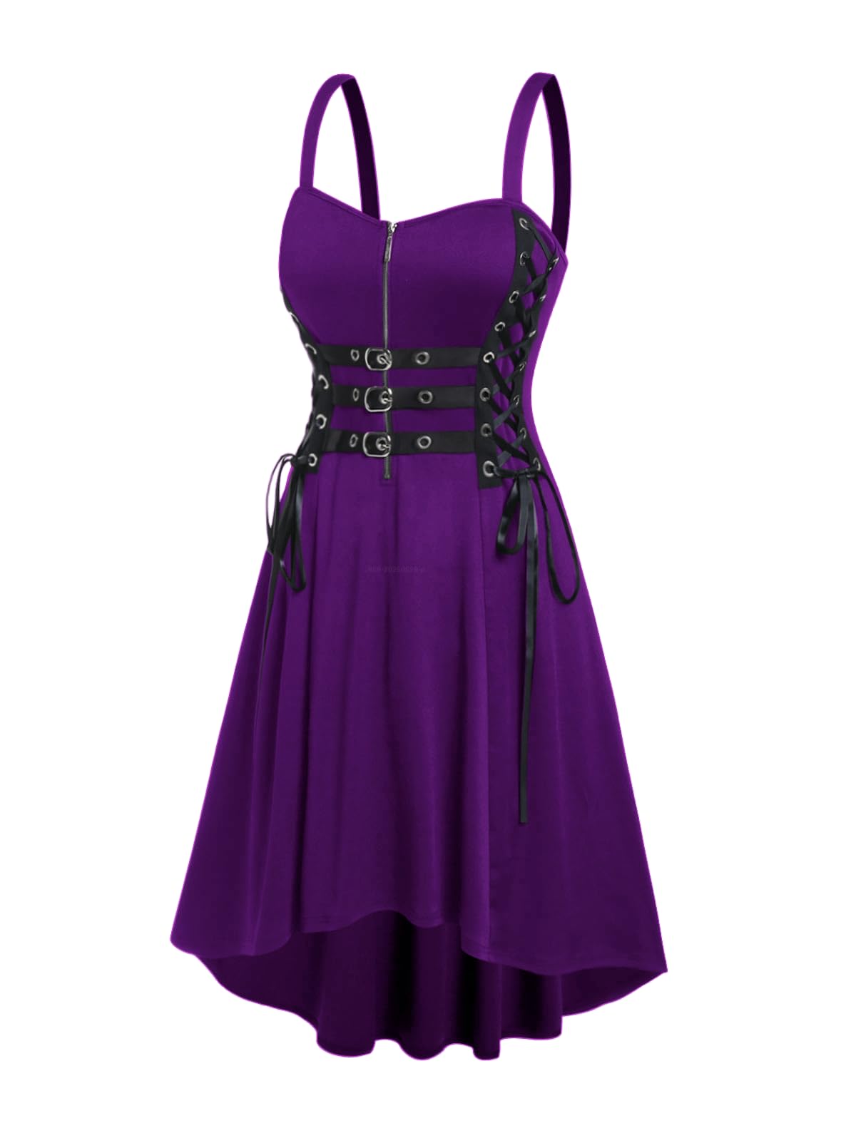 Photo 1 of 5XL ROSE GAL Womens Plus Size Gothic Dresses Sleeveless Wrap V-Neck Vintage 50S Spaghtti Strap Swing Cocktail Rockabilly Weeding Party Maxi Dress(Purple)