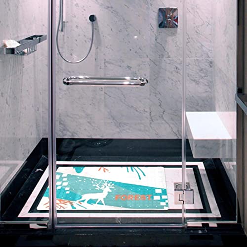 Tapis de bain antidérapant motif cerf évacuation eau anti-glisse - 7