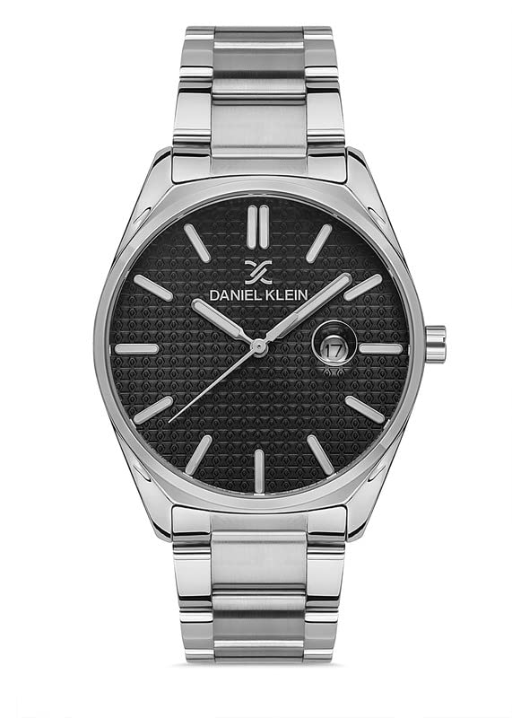 Daniel Klein Analog Gun Black Dial Men's Watch-DK.1.13324-1, Silver, strap