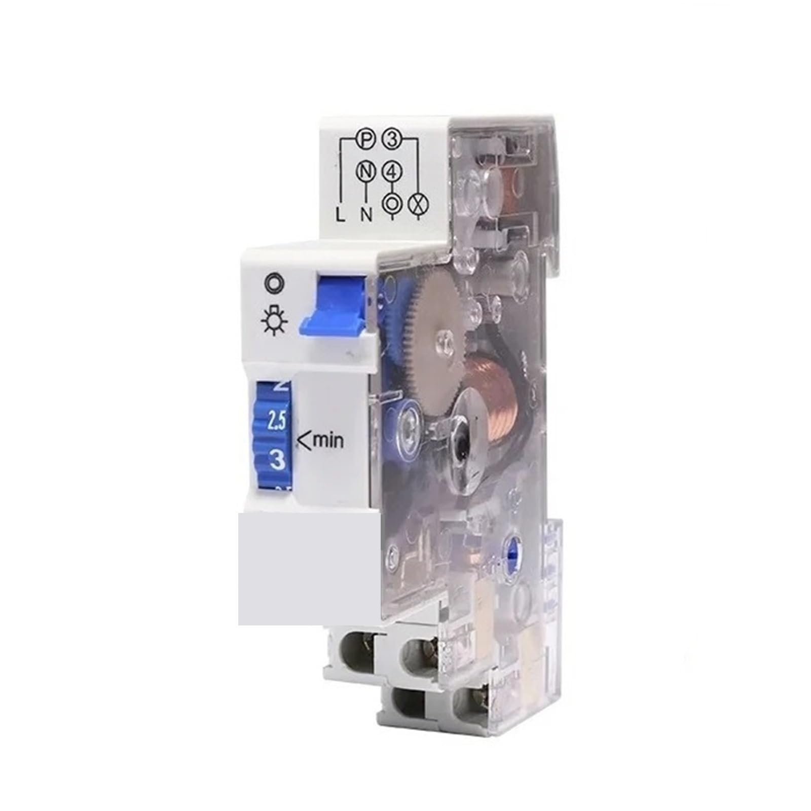1PCS 18mm Single Module 20 Minutes or 7 Minutes Interval DIN Rail Staircase Timer Switch for Staircase Lighting Time Controls 220V AC(7 Minutes 1pc)