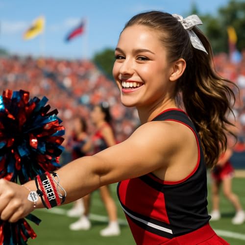 Image of Sportybella Cheer Captain Charm Bracelet- Girls Captain Cheerleading Bracelet- Cheer Jewelry for Cheerleader