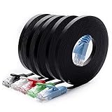 BUSOHE RJ45 Cat6 Flat Ethernet Patch Cable, 5-Pack, 3 Feet, Color-Coded