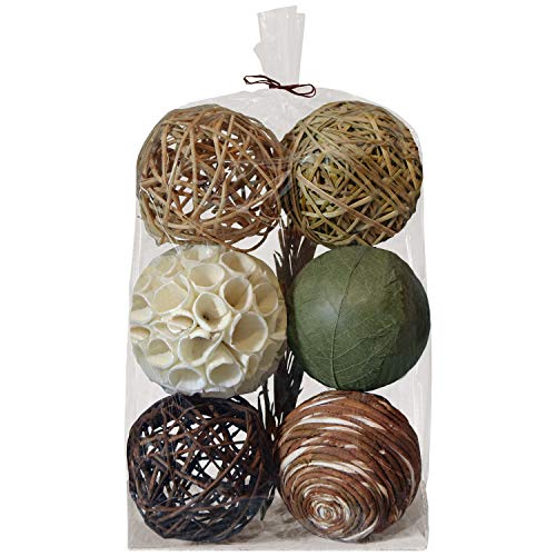 Blue Donuts Decorative Balls For Centerpiece Â€“ Decorative Bowl Fillers, Assorted Rattan Wicker Balls Orb Grapevine Ball, Vase Fillers, Table Decor, Pack Of 7 #TOP5