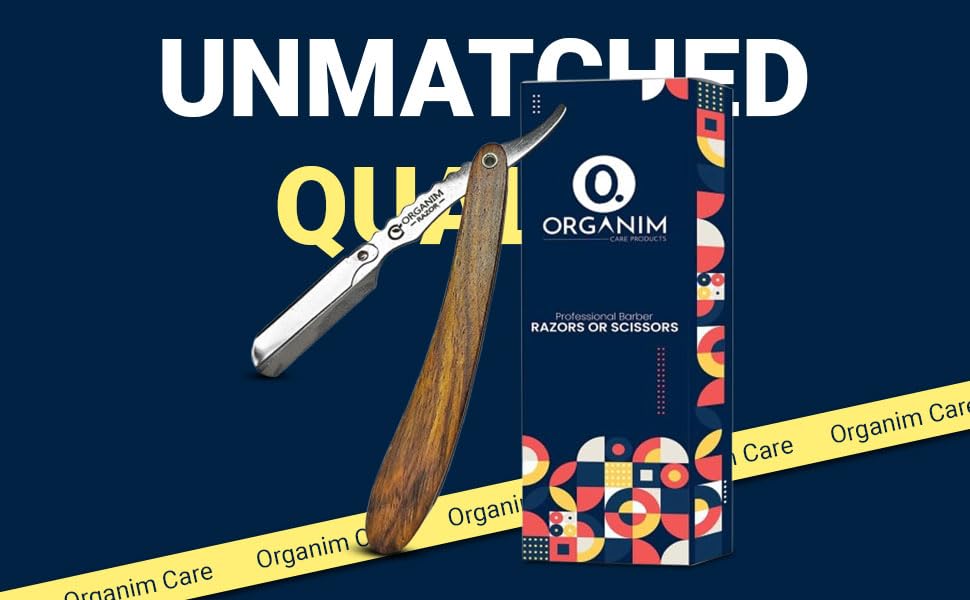 Image of ORGANIM Professional Wood Ustra for Men - Stainless Steel Straight Razor Salon for Barber Shaving - Saloon Style Manual Shave Ustra with Premium Wooden Handle - Beard Shaping & Lining (Blades Not Included)
